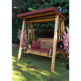 Truro 2 Seater Garden Swing with Burgundy Roof Cover