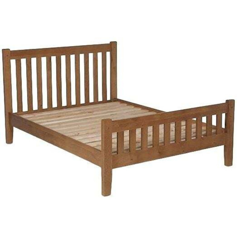 Cherington Rustic Oak Slatted Bed Frame, Low Foot End by Choice