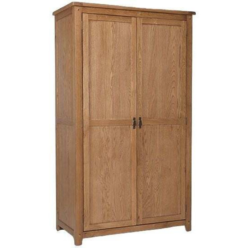 Cherington Rustic Oak Double Wardrobe, All Hanging with 2 Doors by