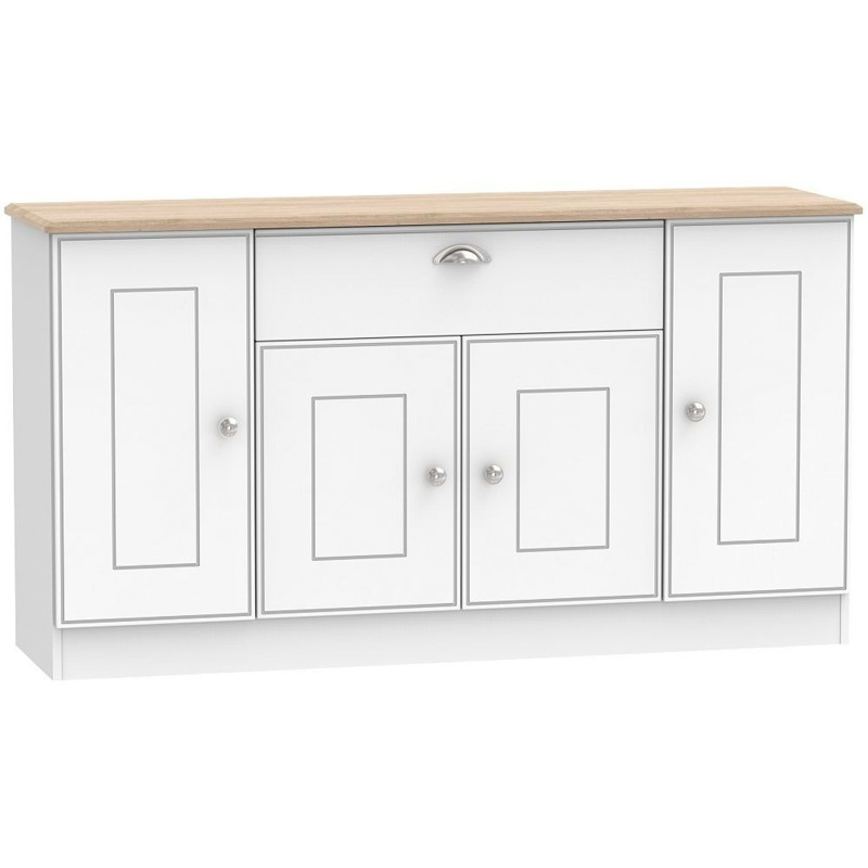 Victoria 4 Door 1 Drawer Wide Sideboard Riviera Oak by Choice Furniture