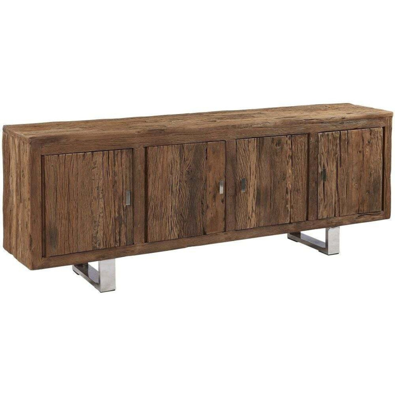 Railway Sleeper Wood 4 Door Sideboard by Choice Furniture Superstore