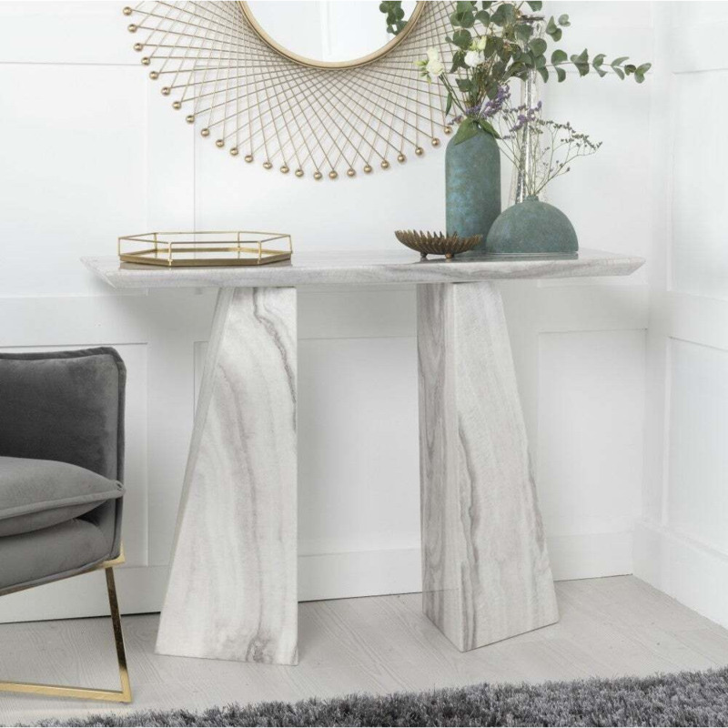 Urban Deco Midas Grey Marble Console Table by Choice Furniture