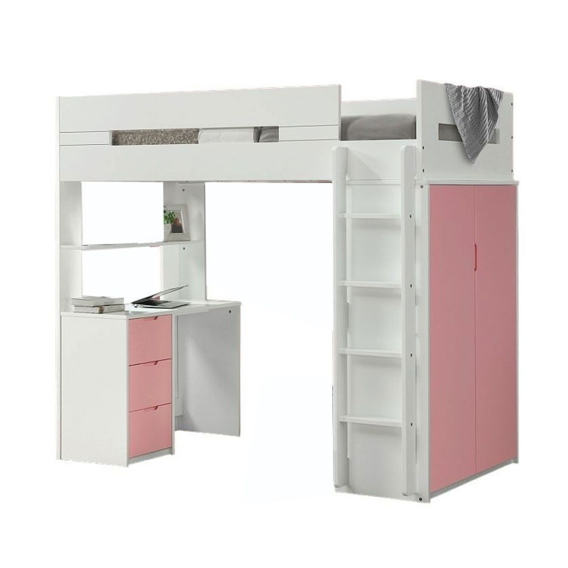 Sweet Dreams Lilo White and Pink Bunk Bed by Choice Furniture Superstore