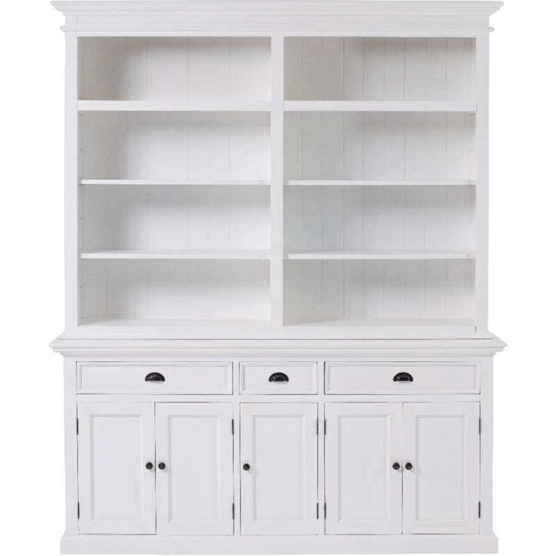 Nova Solo Halifax White 5 Door 3 Drawer Hutch Bookcase by Choice
