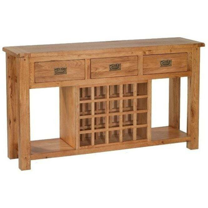 Cherington Rustic Oak Sideboard with Wine Rack by Choice Furniture