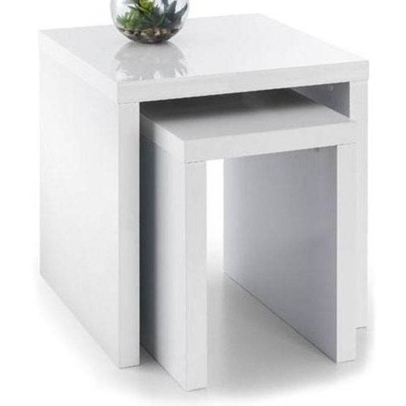 Julian Bowen Metro White High Gloss Nest of Tables by Choice Furniture