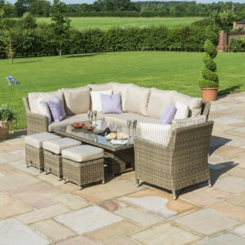 Maze Winchester Rattan Corner Dining Set with Armchair, Ice Bucket and