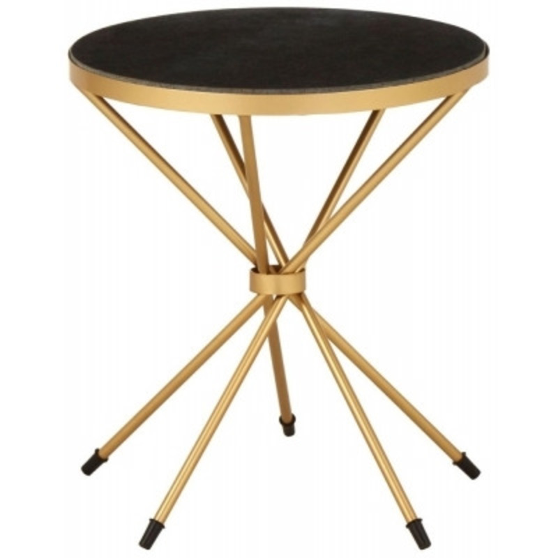 Bridgton Black Marble and Gold Side Table by Choice Furniture