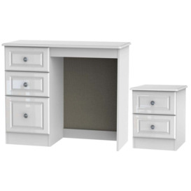Pembroke High Gloss White 2 Piece Bedroom Set with 2 Drawer Bedside