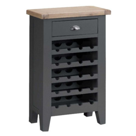Hampstead Charcoal Painted 1 Drawer Wine Cabinet