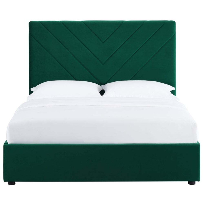Wrenley Forest Green Velvet Upholstered Bed by Choice Furniture