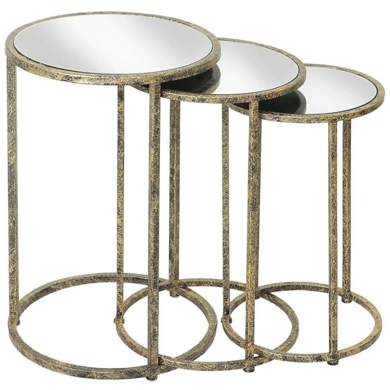 Mindy Brownes Antique Gold Nest of 3 Tables by Choice Furniture