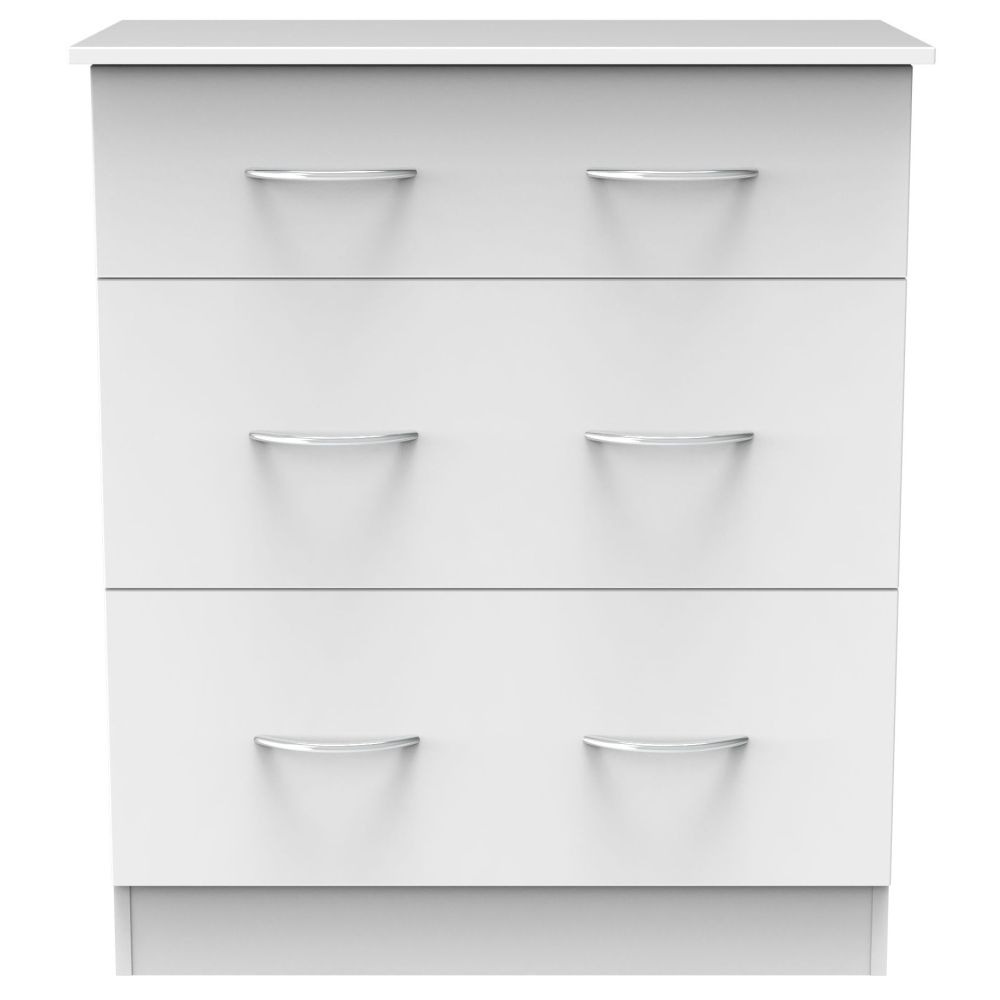 Avon White 3 Drawer Deep Chest by Choice Furniture Superstore