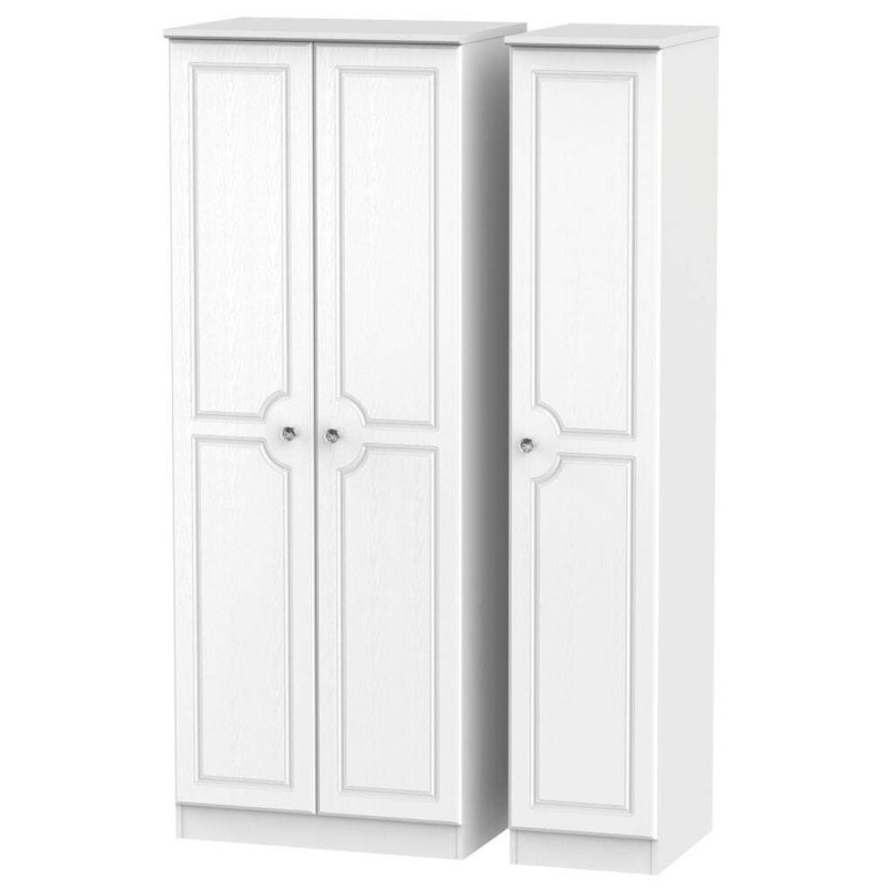 Crystal White Ash 3 Door Tall Plain Wardrobe by Choice Furniture