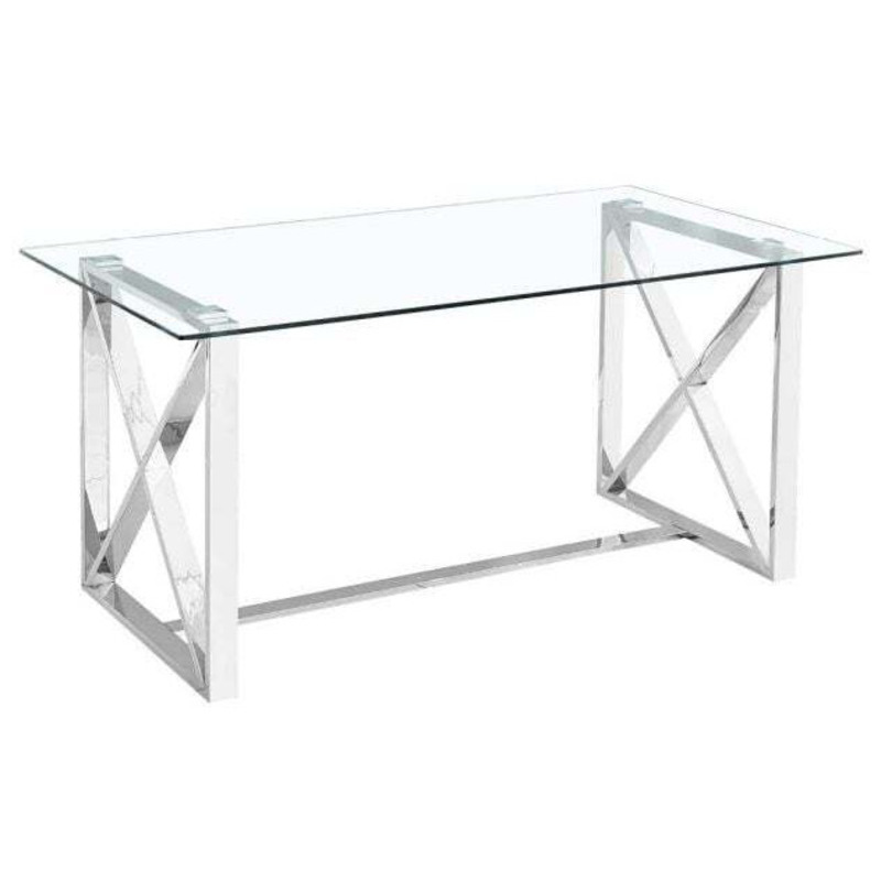 Linosa Glass and Chrome Dining Table by Choice Furniture Superstore