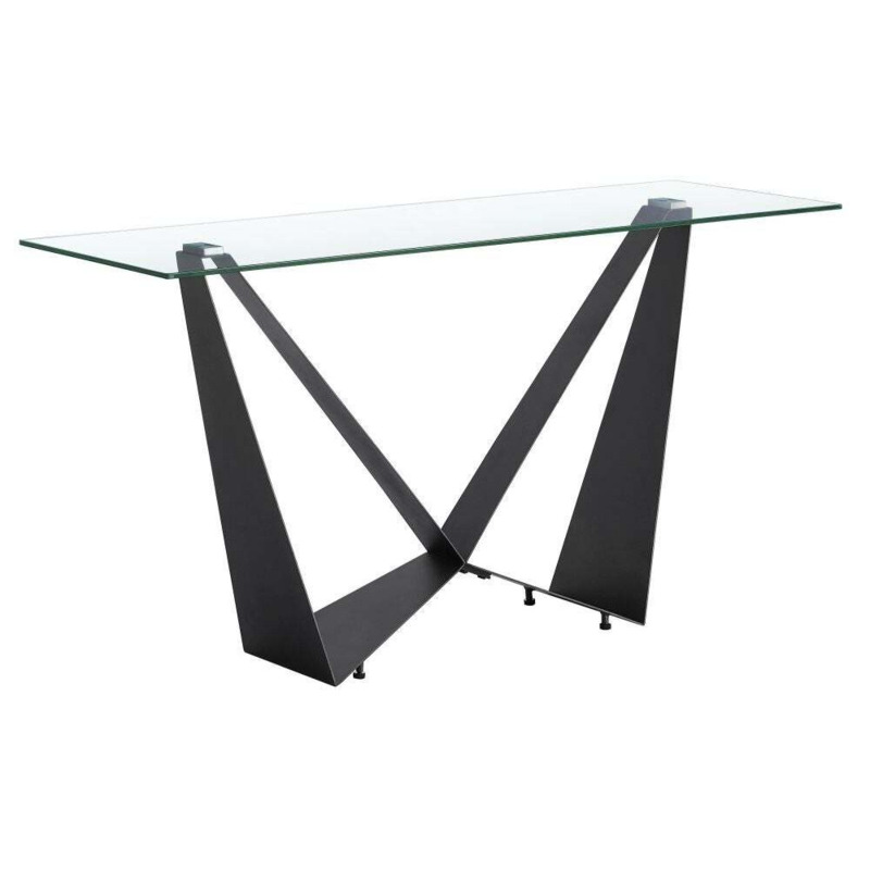 Western Dark Grey and Glass Console Table by Choice Furniture