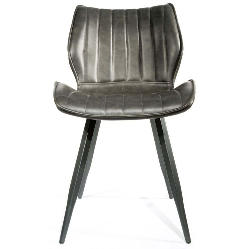 Vintage Chic Grey Vegan Leather Dining Chair (Sold in Pairs) by Choice