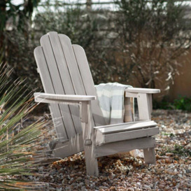 Merton Whitewash Outdoor Garden Foldable Lounge Chair