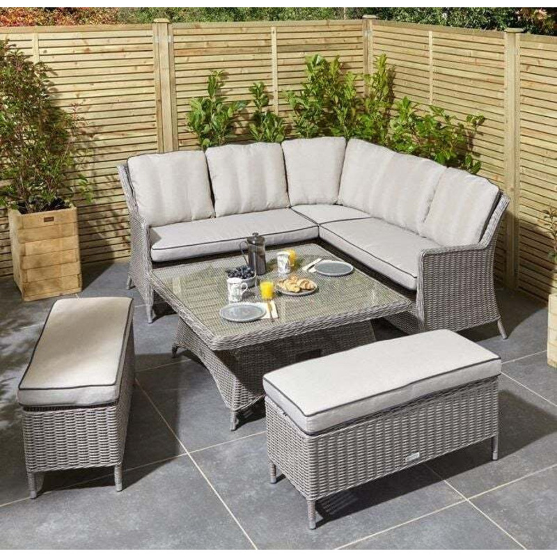 Penny Natural Stone Outdoor Garden Corner Dining Set by Choice