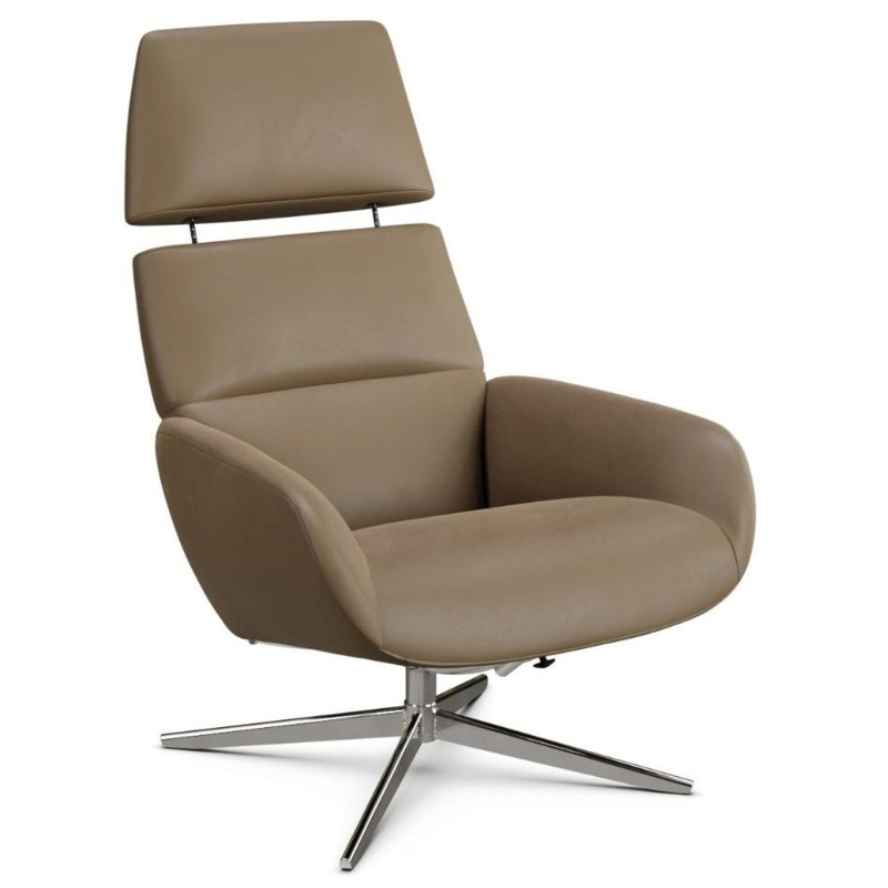 Ergo Plus Balder Nougat Leather Swivel Recliner Chair by Choice