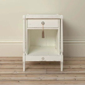 Willis and Gambier Atelier Aged White Painted 1 Drawer Bedside Cabinet
