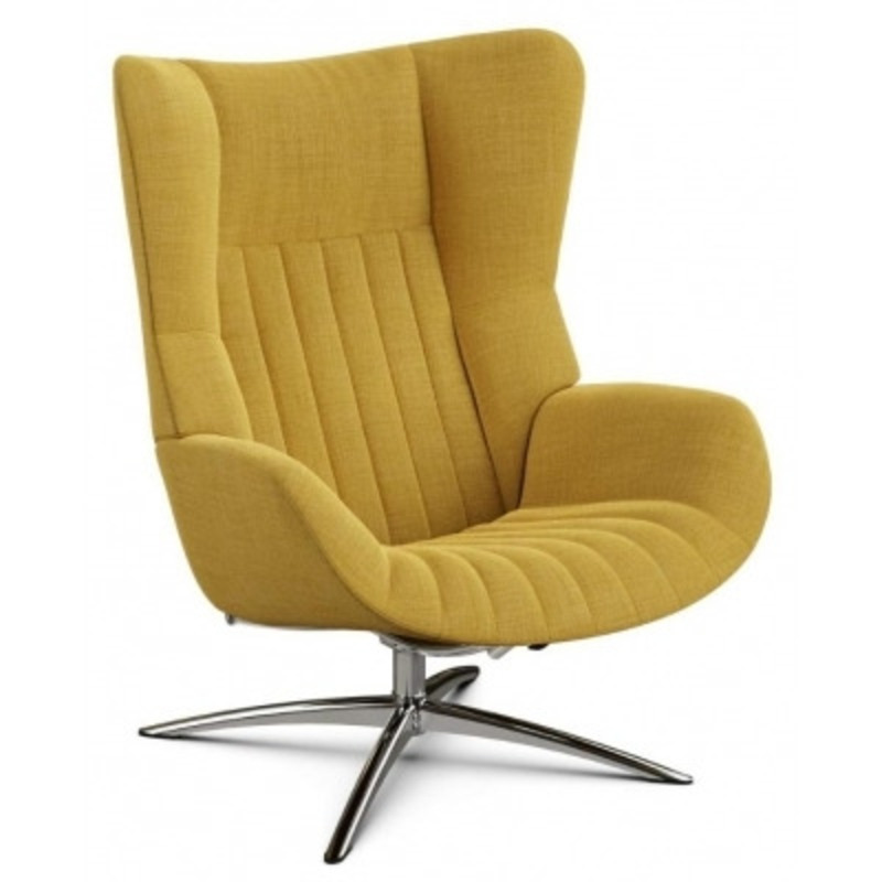 Firana Lido Yellow Fabric Swivel Recliner Chair by Choice Furniture