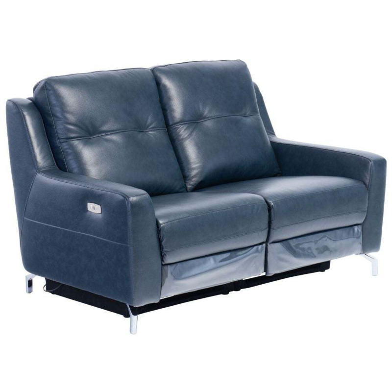Hemet Midnight Blue Leather 2 Seater Electric Recliner Sofa by Choice