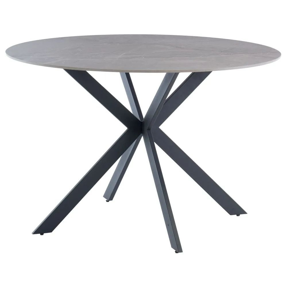 Bellflower 120cm Round Dining Table Grey Sintered Stone Top with