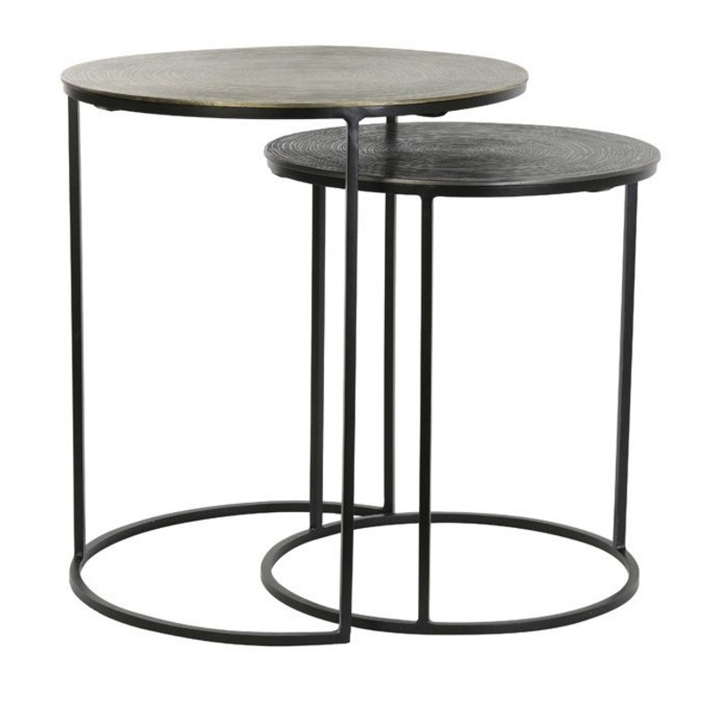Primo Matt Black Round Metal Side Table (Set of 2) by Choice Furniture