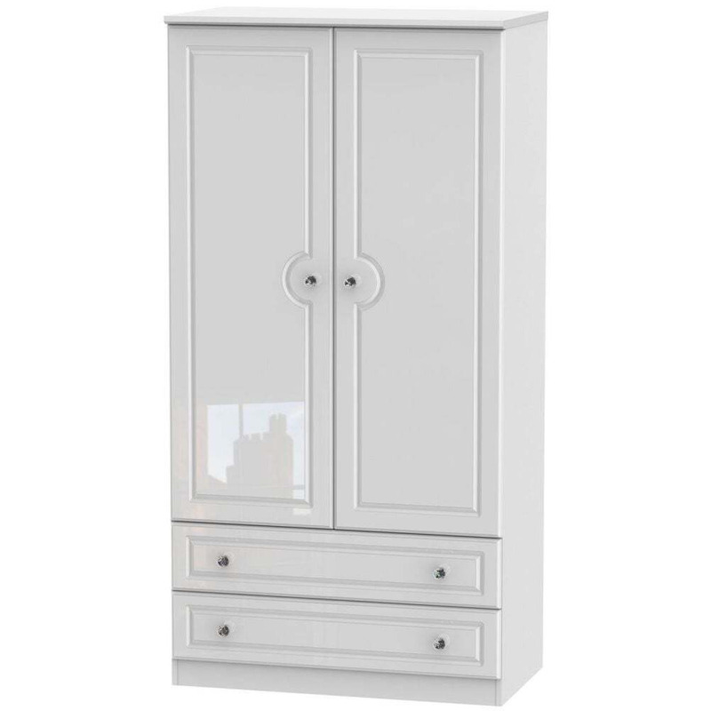 Balmoral High Gloss White 2 Door 2 Drawer 3ft Wardrobe by Choice