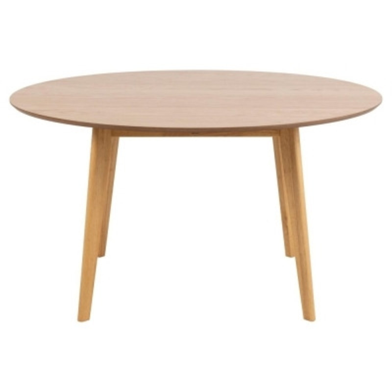 Reid Wooden 4 Seater Round Dining Table Comes in Oak Veneer, White