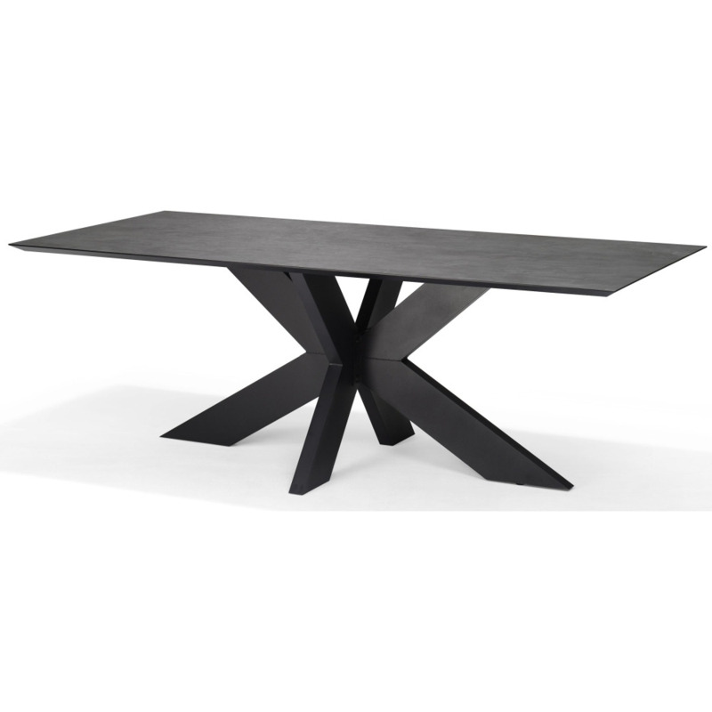 Moravia Slate Grey and Black 10 Seater Rectangular Dining Table 260cm
