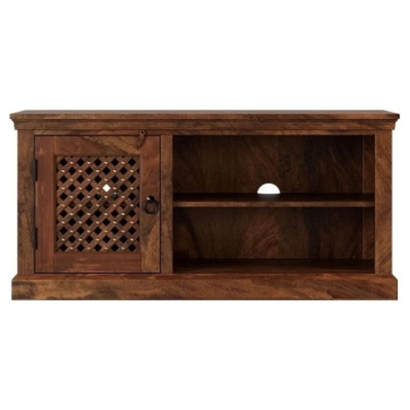 Maharani Sheesham TV Unit, Indian Wood, Small 115cm, Stand Upto