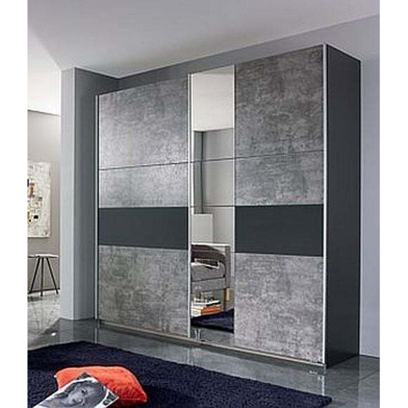 Rauch Korbach Metallic Grey and Stone Grey 2 Door Sliding Wardrobe