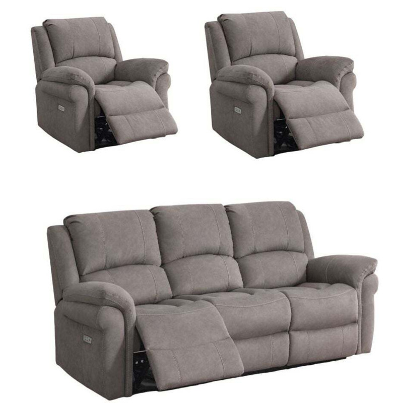 Wentworth Clay 3+1+1 Recliner Sofa Suite, Velvet Fabric Upholstered by