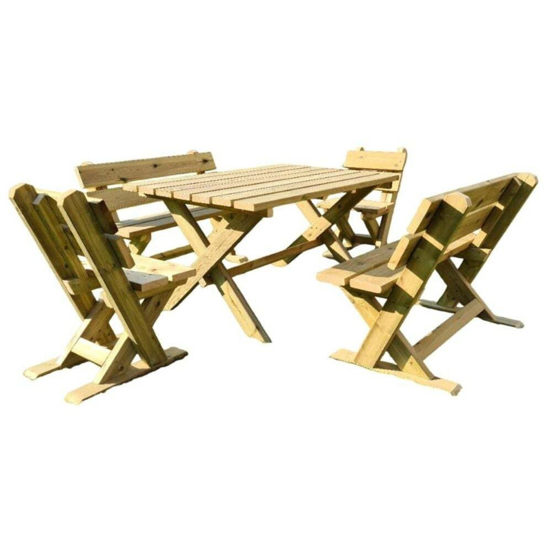 Valley Rectangular Garden Table Set with 2 Chairs and