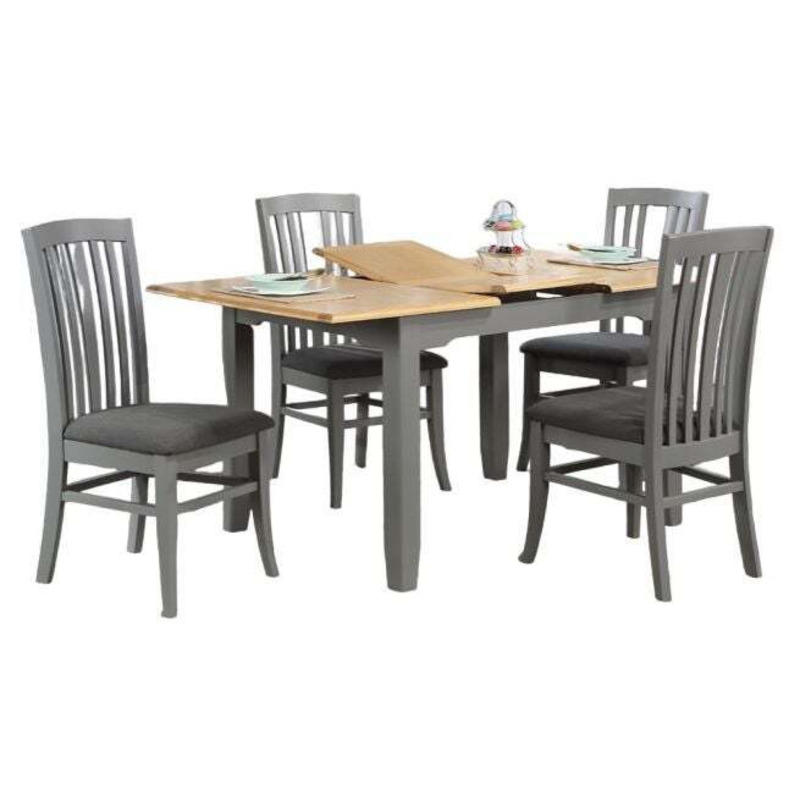 Rossmore Grey Painted Dining Set, 120cm Seats 4 Diners Rectangular Top