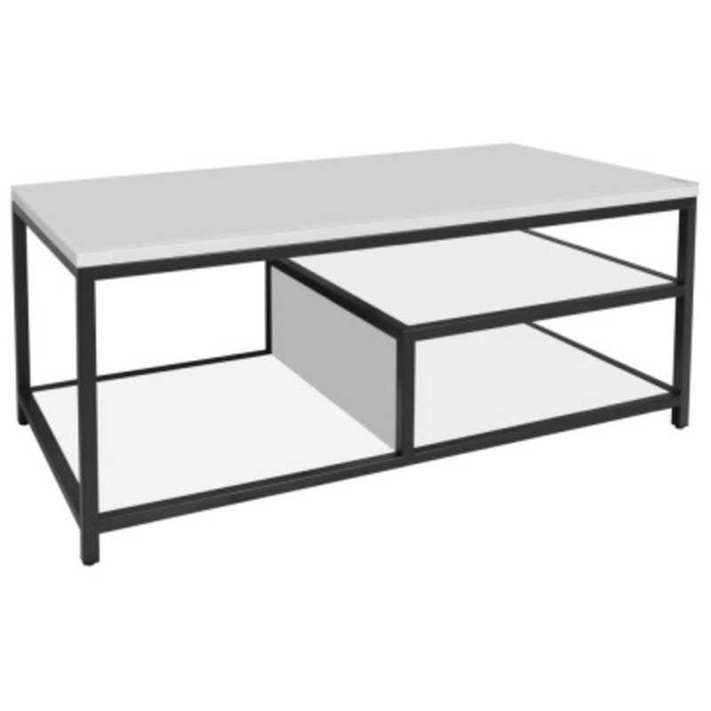 Flux Coffee Table with Shelf Comes in White, Cappuccino and Grey