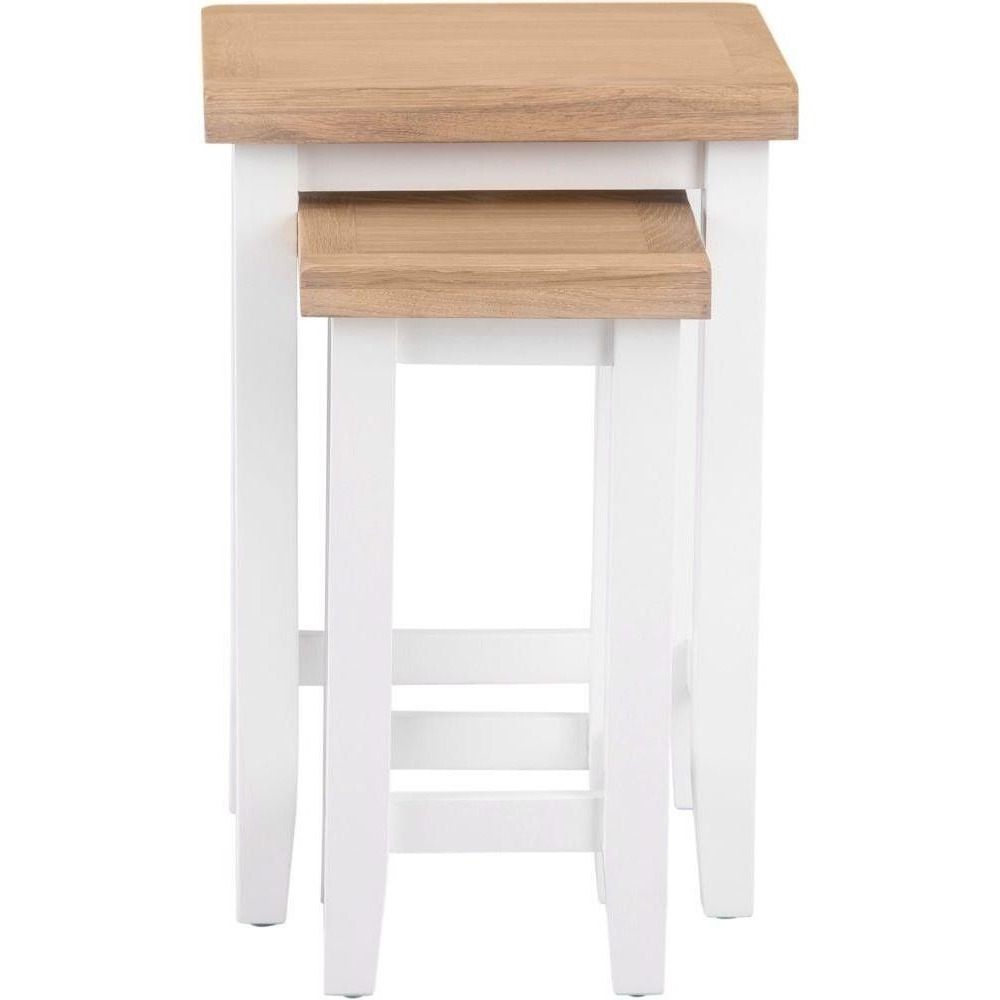 Aberdare Oak and Painted Nest of 2 Tables by Choice Furniture