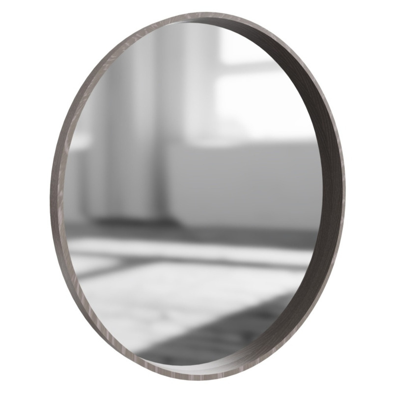 Clearance Laguna Grey Oak Round Wall Mirror FSS13628 by Choice