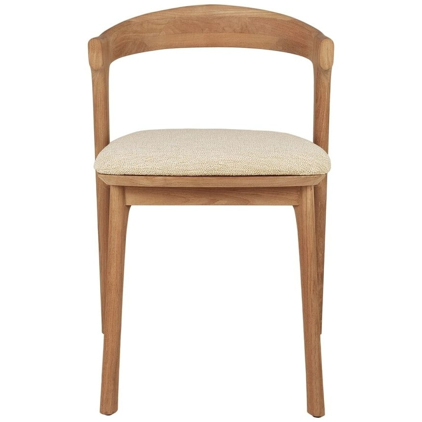 Ethnicraft Teak Bok Outdoor Dining Chair with Natural Fabric Seat (Sold