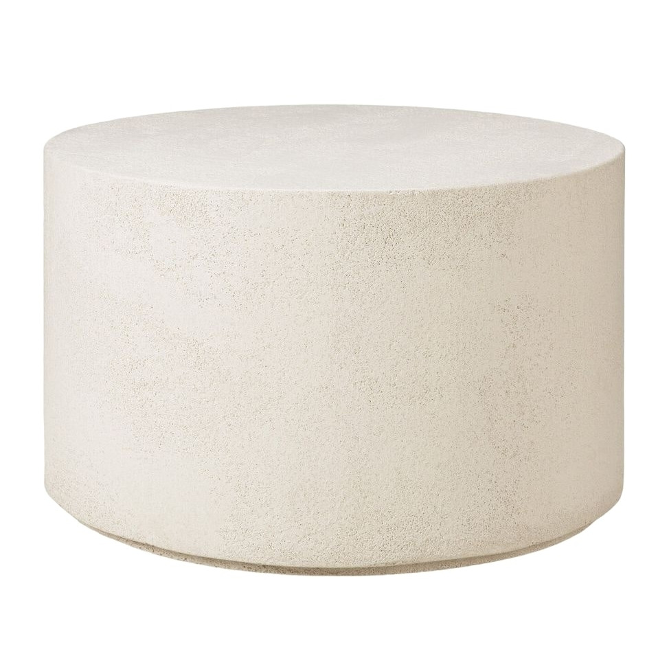 Ethnicraft Elements Microcement Off White Round Coffee Table - 60cm by ...