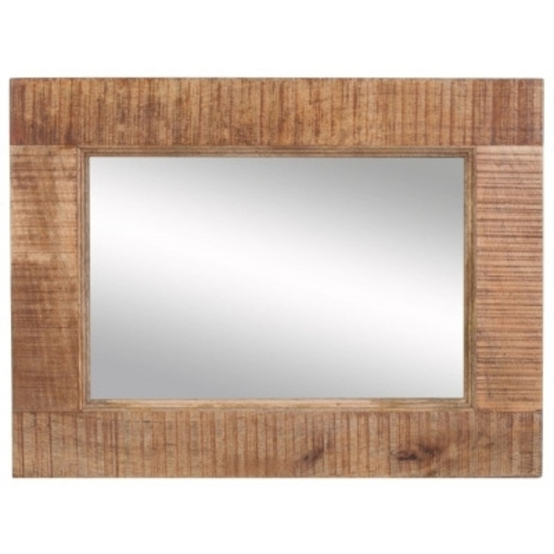 Farmhouse Natural Mango Wood Wall Mirror 80cm x 60cm by Choice