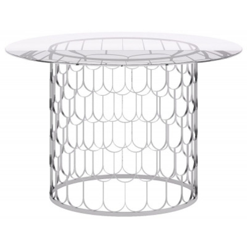 Belair Glass and Chrome 120cm Round Dining Table by Choice Furniture