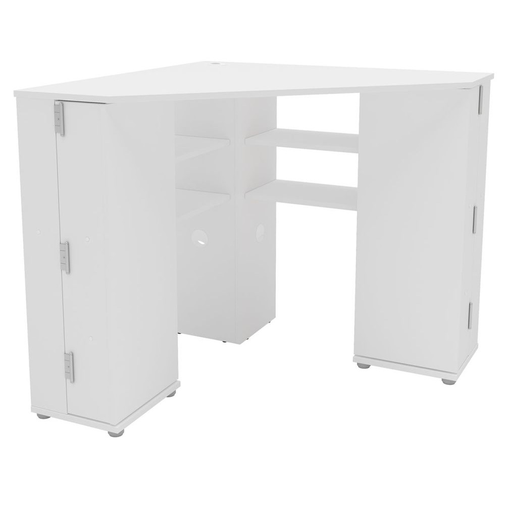 Olivia White Corner Dressing Table with Storage by Choice Furniture