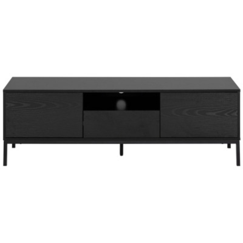 Clearance Salvo Black 2 Door 1 Drawer TV Unit D591 by Choice
