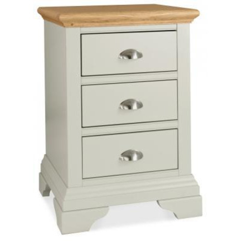 Bentley Designs Hampstead Soft Grey and Pale Oak 3 Drawer Bedside ...