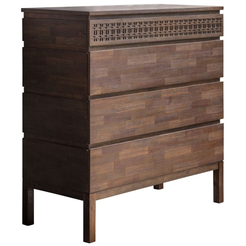 Kingston Retreat Chocolate Mango Wood 4 Drawer Chest by Choice