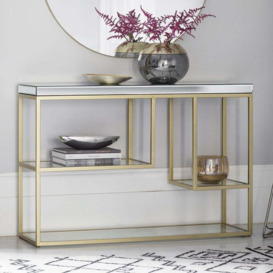 Pippard Champagne and Mirrored Console Table