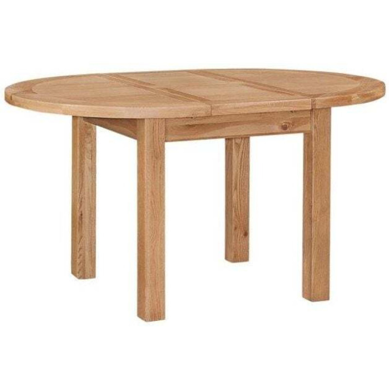 Appleby Oak Round Dining Table, Seats 4 to 6 Diners, Extending Top